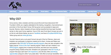 Screenshot of curlysporthorse.org Screenshot of curlysporthorse.org